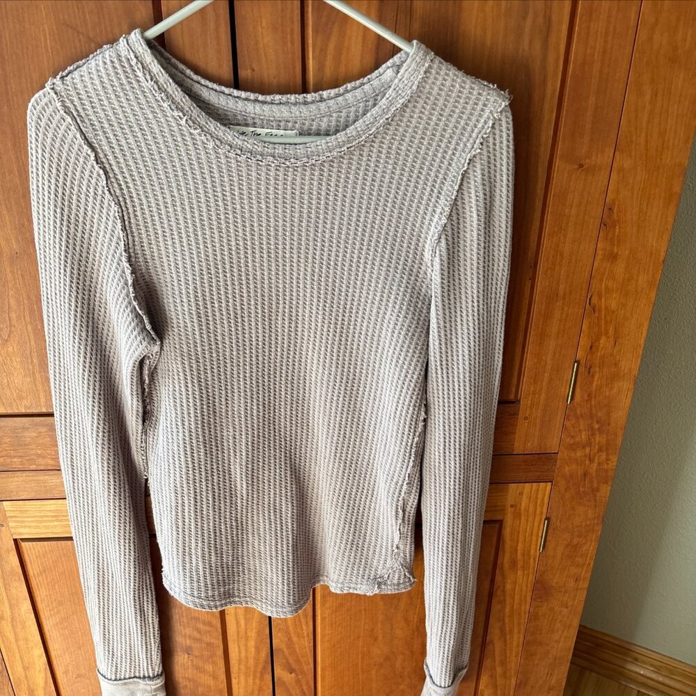 Free People/We The Free Waffle Knit Women's Size Small, long sleeve top.